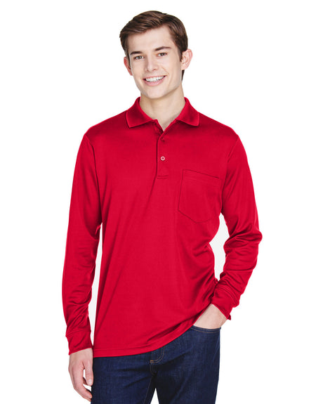 CORE365 Adult Pinnacle Performance Long-Sleeve Piqué Polo with Pocket CORE365