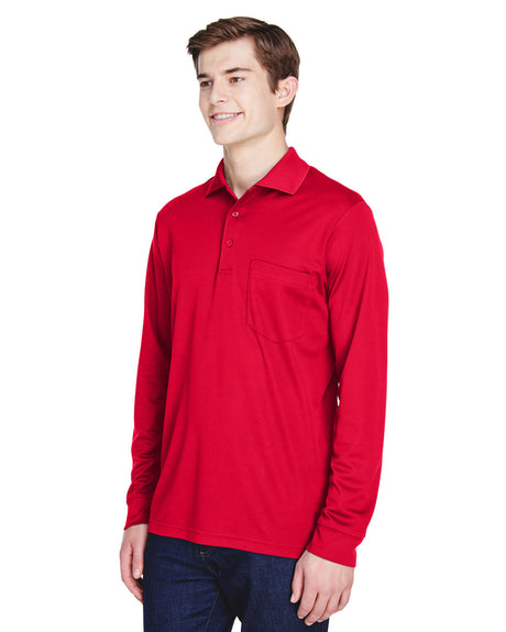 CORE365 Adult Pinnacle Performance Long-Sleeve Piqué Polo with Pocket CORE365