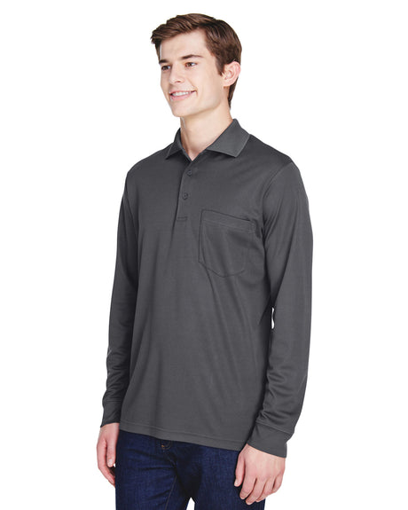 CORE365 Adult Pinnacle Performance Long-Sleeve Piqué Polo with Pocket CORE365