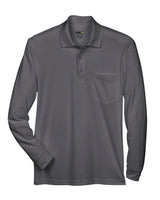 CORE365 Adult Pinnacle Performance Long-Sleeve Piqué Polo with Pocket CORE365
