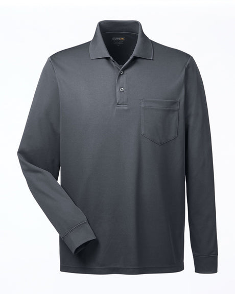 CORE365 Adult Pinnacle Performance Long-Sleeve Piqué Polo with Pocket CORE365