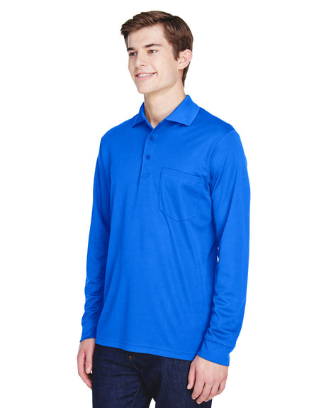 CORE365 Adult Pinnacle Performance Long-Sleeve Piqué Polo with Pocket CORE365