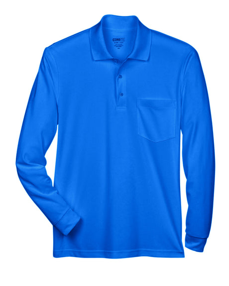 CORE365 Adult Pinnacle Performance Long-Sleeve Piqué Polo with Pocket CORE365