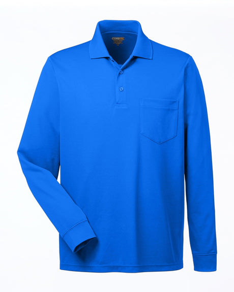 CORE365 Adult Pinnacle Performance Long-Sleeve Piqué Polo with Pocket CORE365