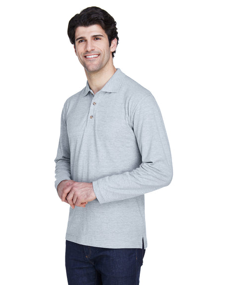 UltraClub Adult Long-Sleeve Classic Piqué Polo UltraClub