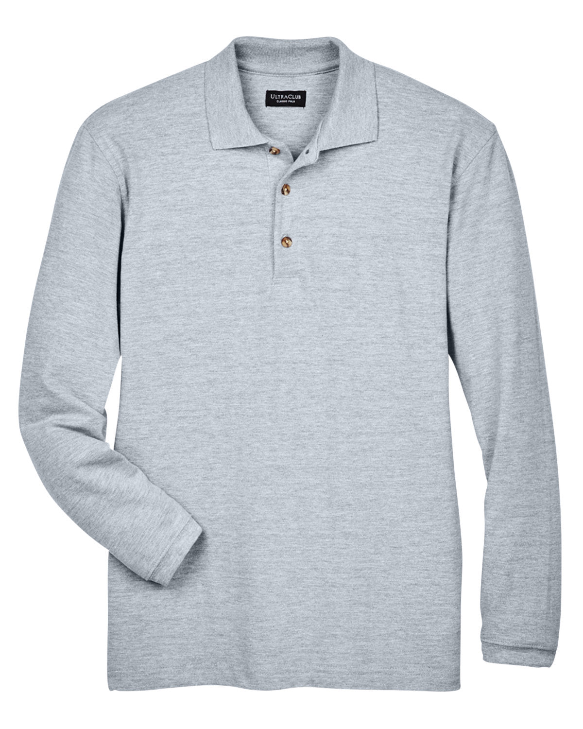 UltraClub Adult Long-Sleeve Classic Piqué Polo UltraClub