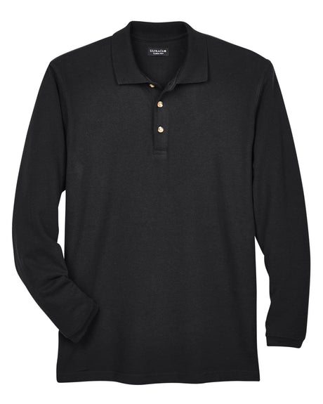 UltraClub Adult Long-Sleeve Classic Piqué Polo UltraClub
