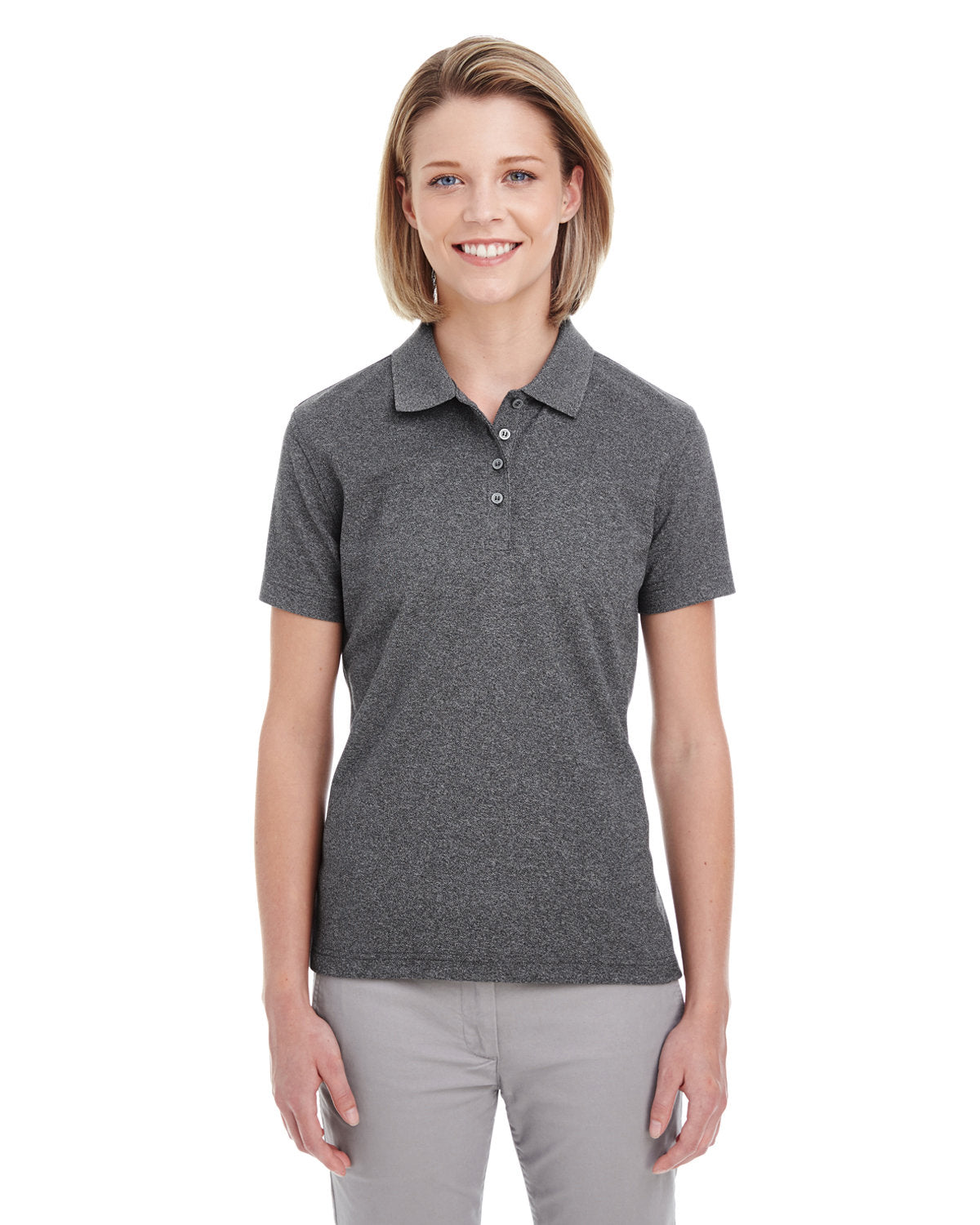 UltraClub Ladies' Heathered Piqué Polo UltraClub