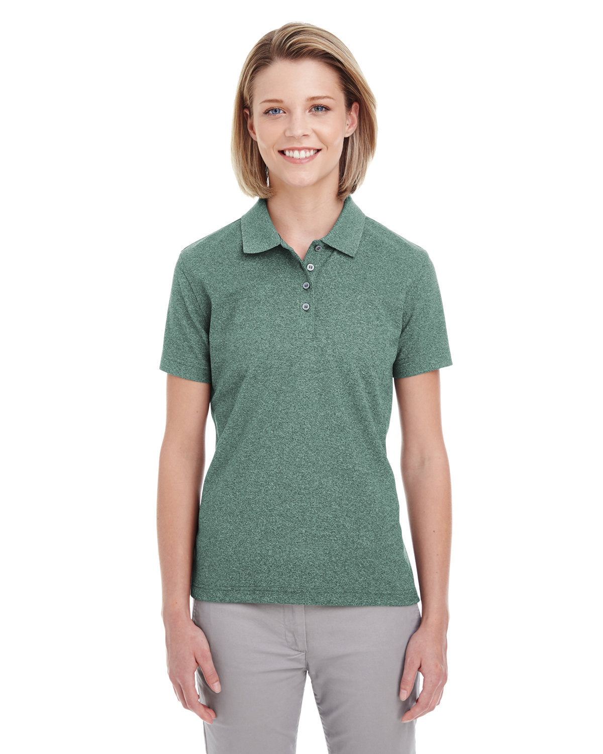 UltraClub Ladies' Heathered Piqué Polo UltraClub