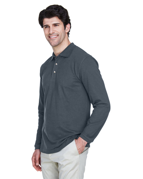 UltraClub Adult Long-Sleeve Classic Piqué Polo UltraClub