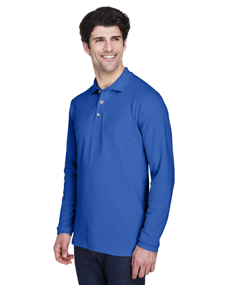 UltraClub Adult Long-Sleeve Classic Piqué Polo UltraClub