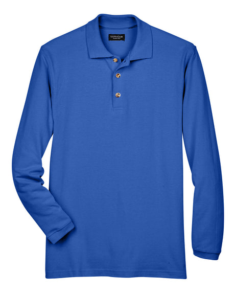 UltraClub Adult Long-Sleeve Classic Piqué Polo UltraClub
