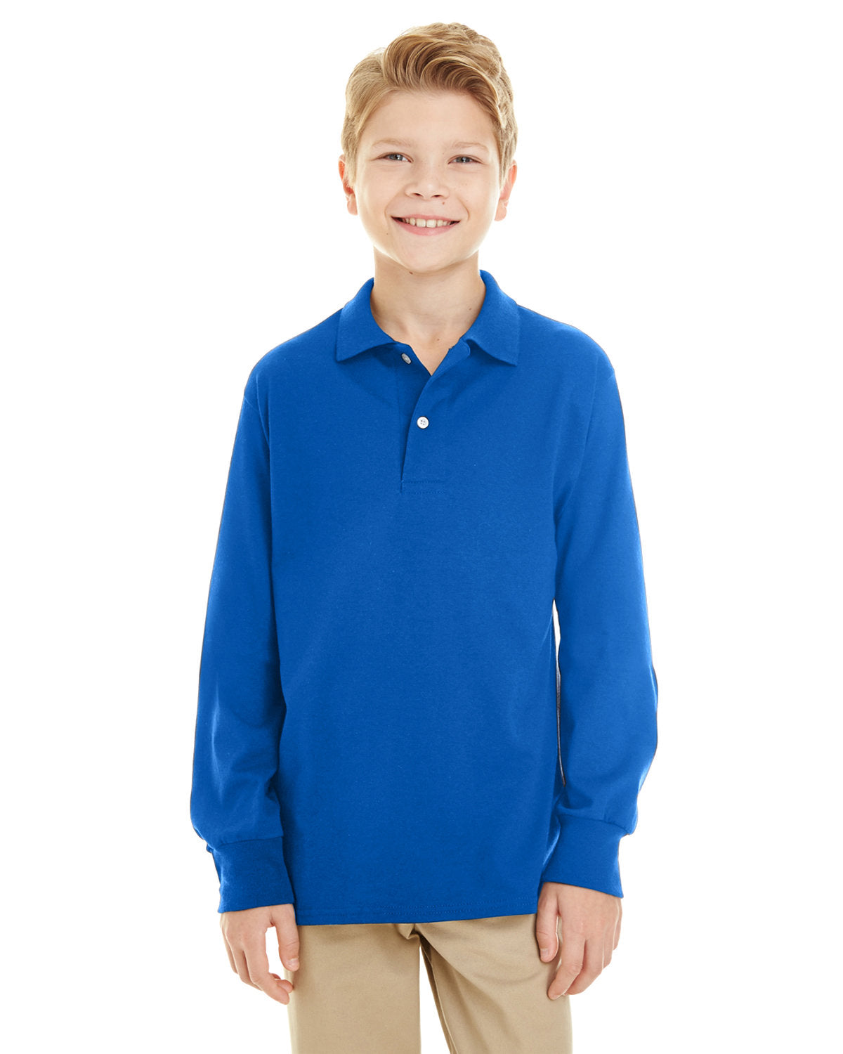 Jerzees Youth SpotShield™ Long-Sleeve Jersey Polo JERZEES