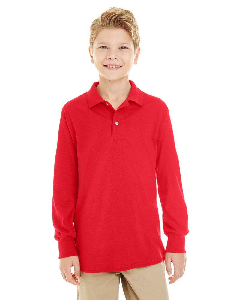 Jerzees Youth SpotShield™ Long-Sleeve Jersey Polo