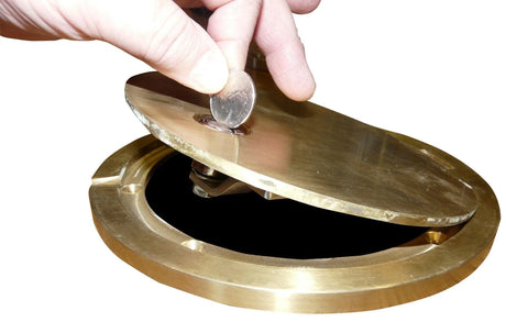 Bison Floating Floor Socket with Lockable Brass Hinged Cover Plate Volleyball Nets & Court Equipment All