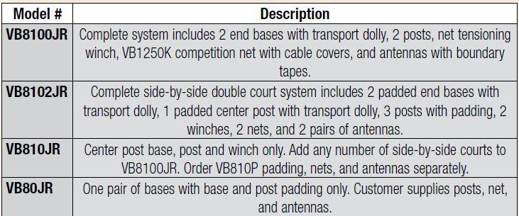 Bison Arena JR Freestanding Portable Complete System Volleyball Nets & Court Equipment All