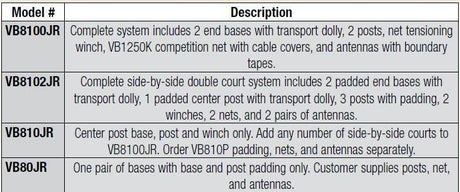 Bison Arena JR Freestanding Portable Complete System Volleyball Nets & Court Equipment All