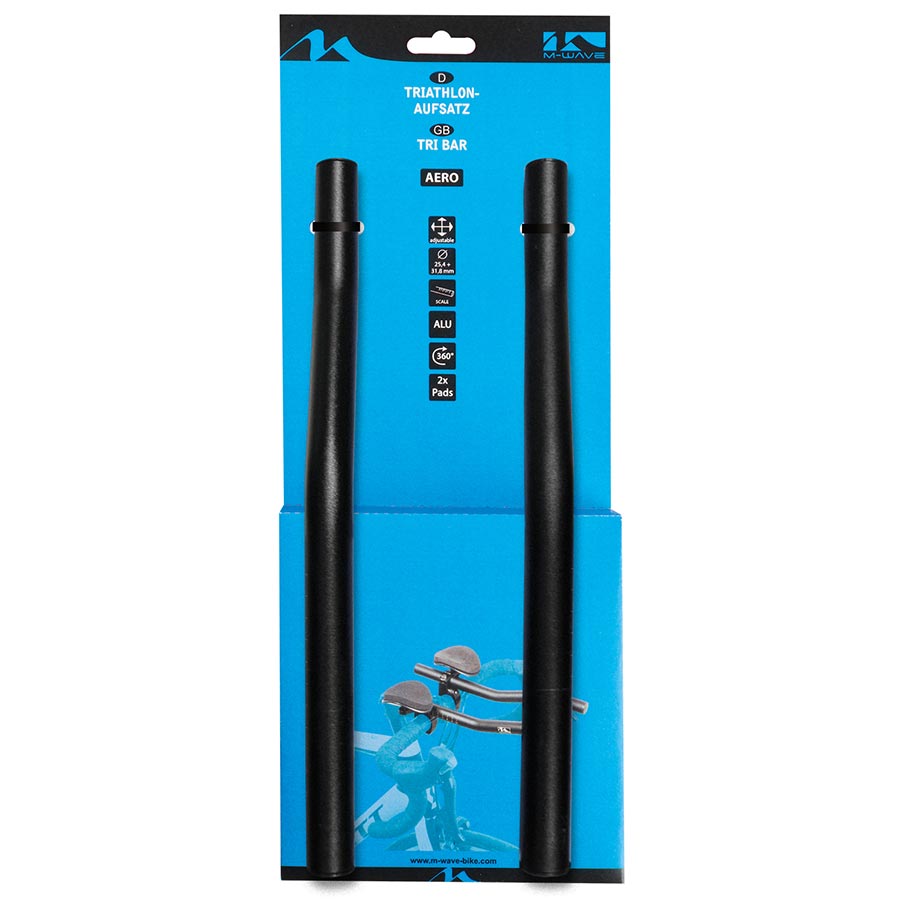 M-Wave Aero F Clip On TT Bars Bicycle Parts Handlebars Grips/Tape
