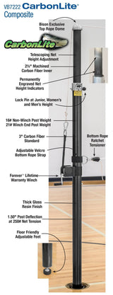 Bison CarbonLite Composite Volleyball System without Padding Volleyball Nets & Court Equipment All