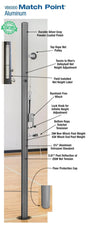 Bison Match Point Aluminum System without Padding WEIGHT ISSUE Volleyball Nets & Court Equipment All