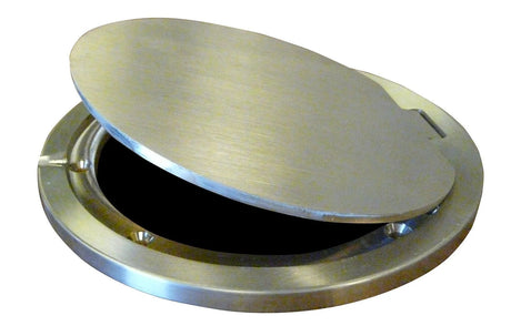 Bison Hinged Brass Floor Socket Cover Plate Only Volleyball Nets & Court Equipment All