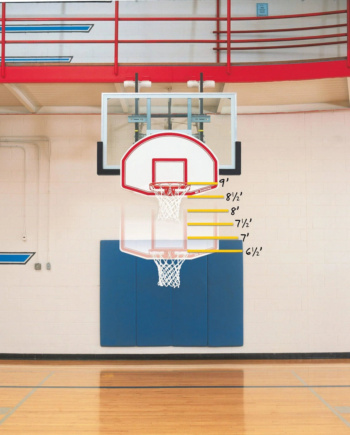 Bison 6-In-1 Easy Up Youth Mini Goal Basketball Equipment All