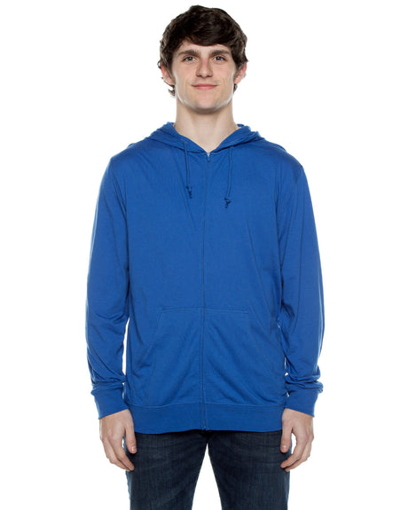 Beimar Unisex Jersey Long-Sleeve Full-Zip Hooded T-Shirt Beimar