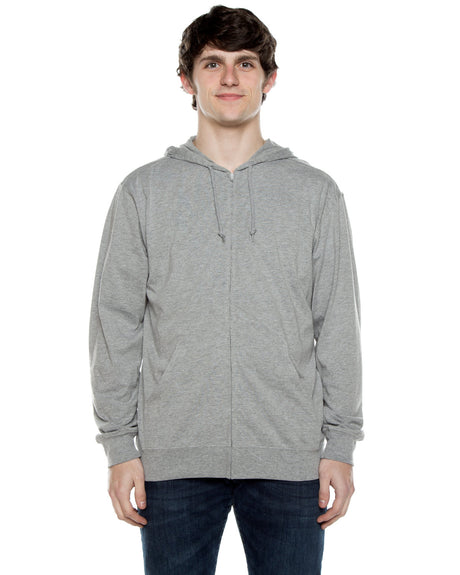 Beimar Unisex Jersey Long-Sleeve Full-Zip Hooded T-Shirt Beimar