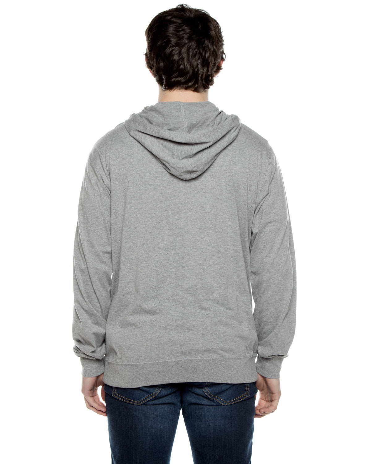 Beimar Unisex Jersey Long-Sleeve Full-Zip Hooded T-Shirt Beimar