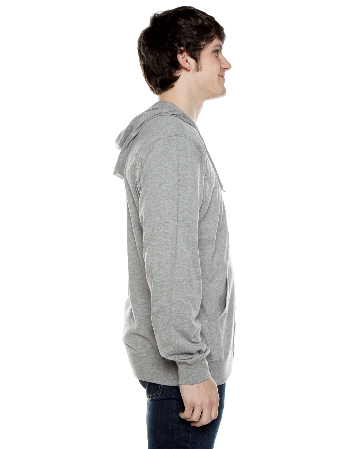 Beimar Unisex Jersey Long-Sleeve Full-Zip Hooded T-Shirt Beimar