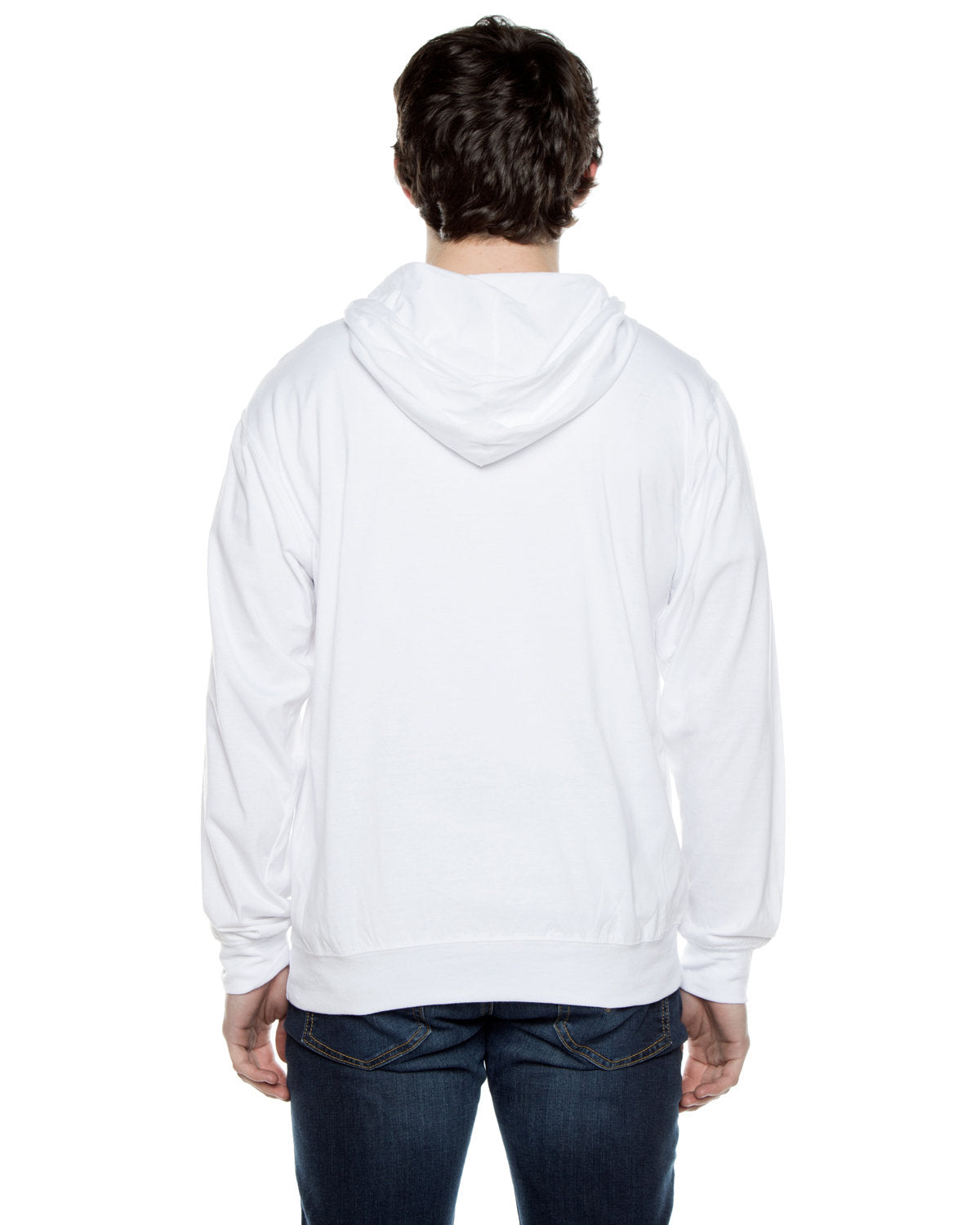 Beimar Unisex Jersey Long-Sleeve Full-Zip Hooded T-Shirt Beimar