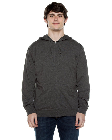 Beimar Unisex Jersey Long-Sleeve Full-Zip Hooded T-Shirt Beimar