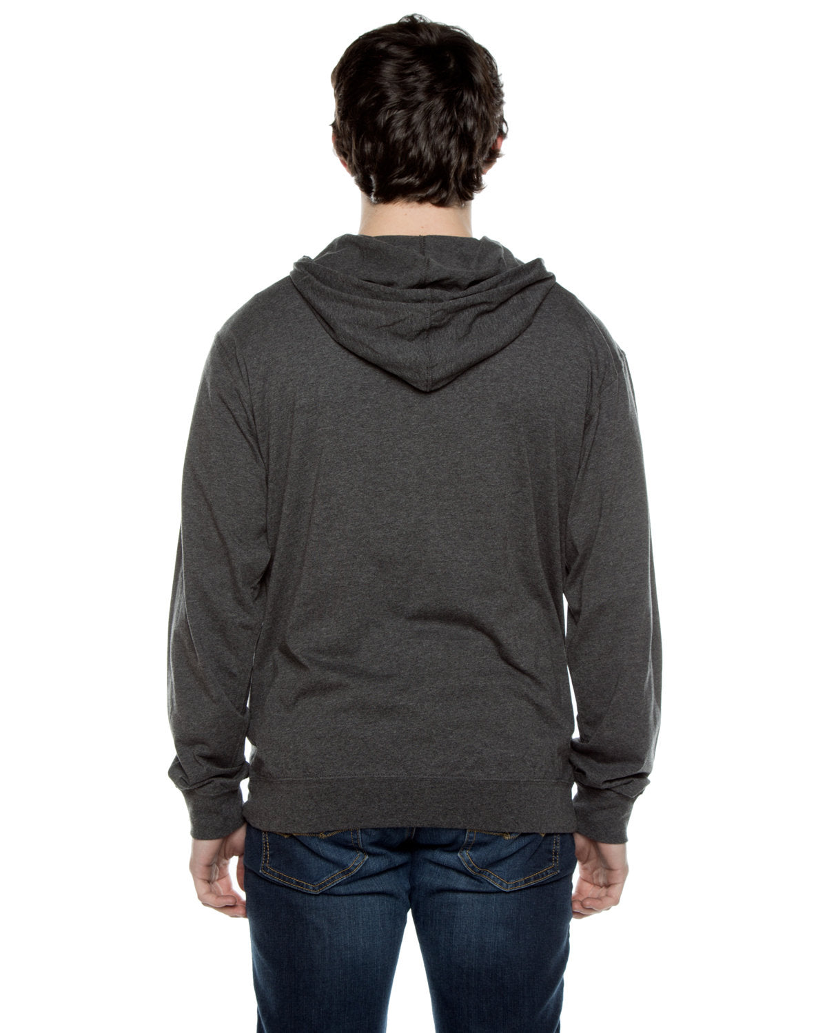 Beimar Unisex Jersey Long-Sleeve Full-Zip Hooded T-Shirt Beimar
