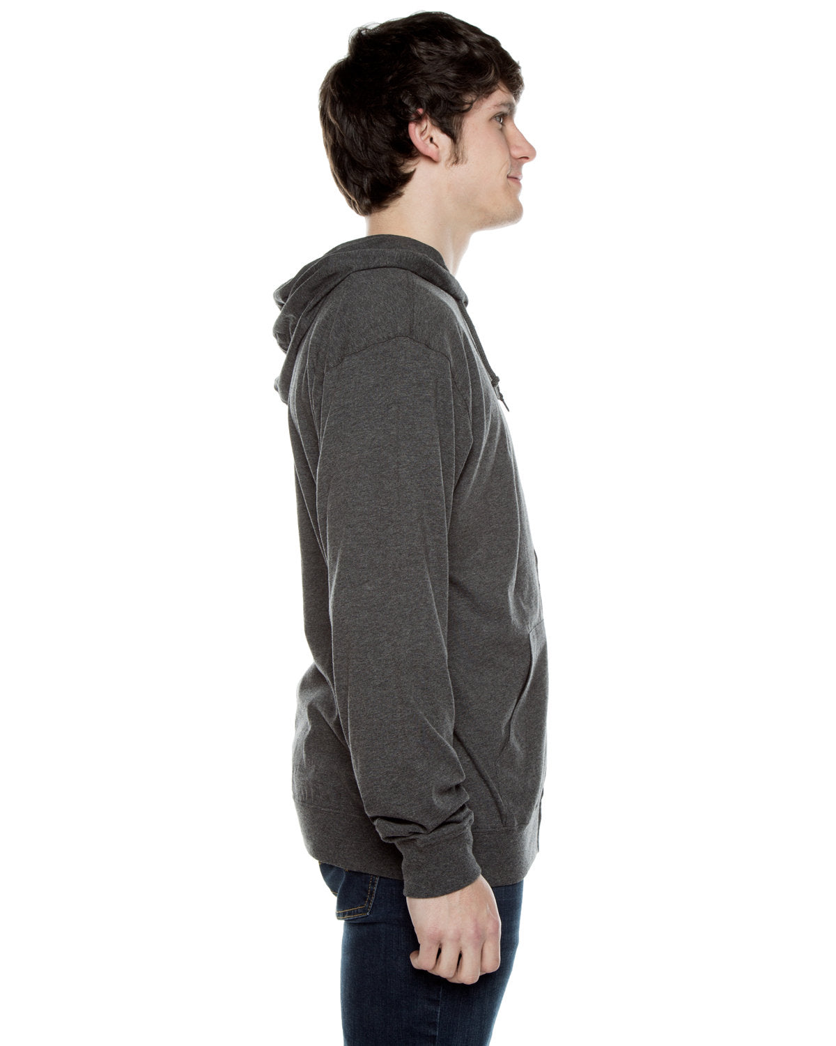 Beimar Unisex Jersey Long-Sleeve Full-Zip Hooded T-Shirt Beimar