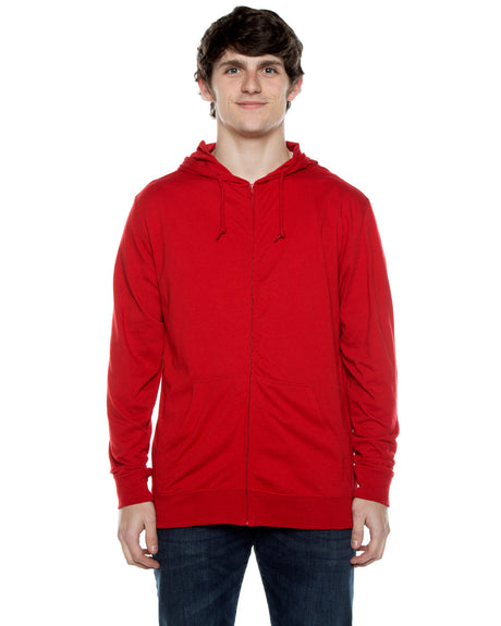 Beimar Unisex Jersey Long-Sleeve Full-Zip Hooded T-Shirt Beimar