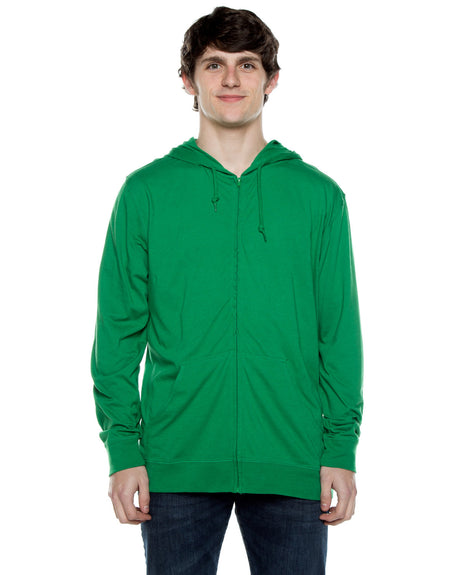 Beimar Unisex Jersey Long-Sleeve Full-Zip Hooded T-Shirt Beimar