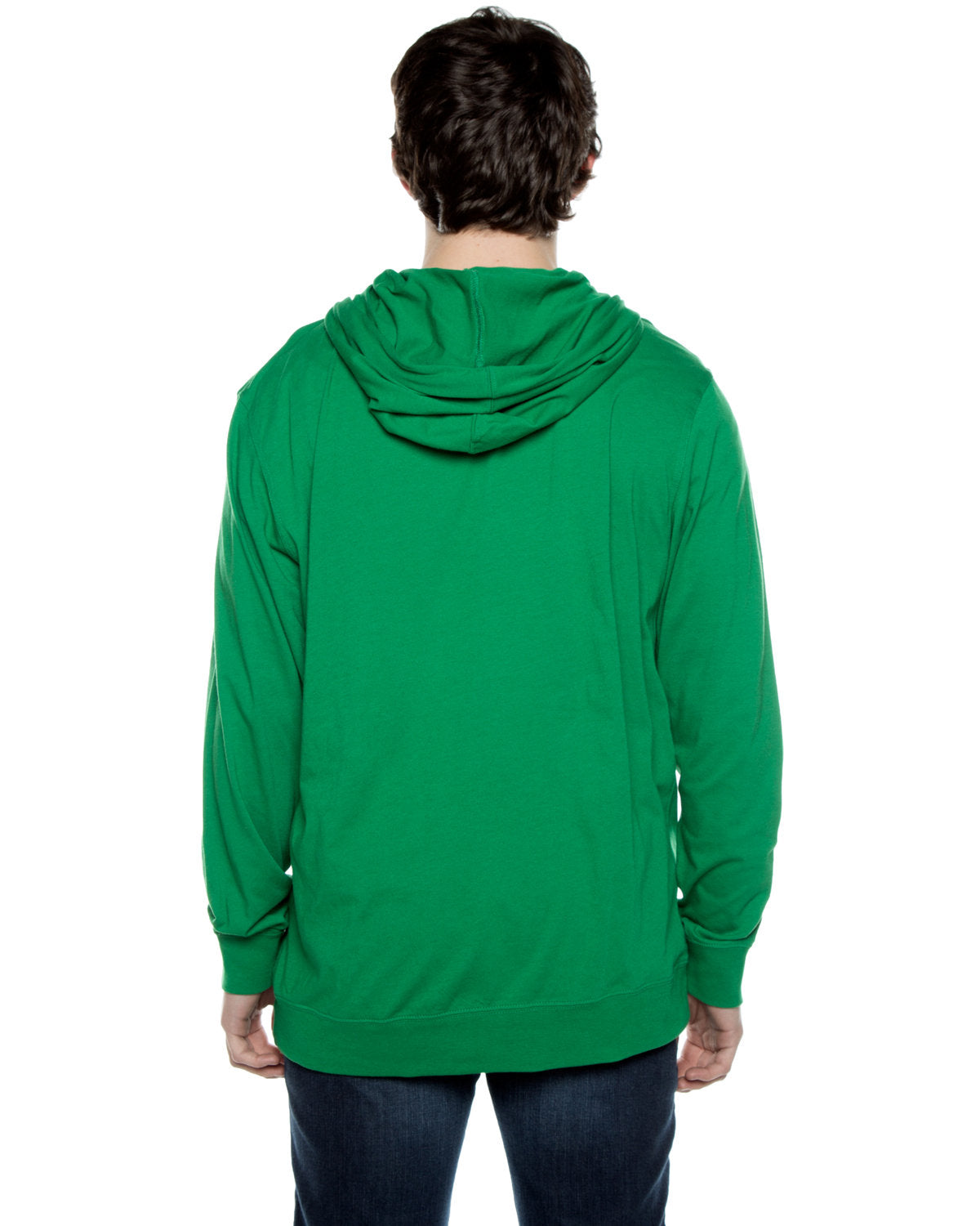 Beimar Unisex Jersey Long-Sleeve Full-Zip Hooded T-Shirt Beimar