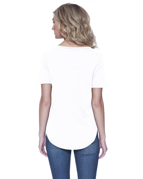StarTee Ladies' 4.3 oz., CVC Slit V-Neck T-Shirt StarTee