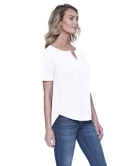 StarTee Ladies' 4.3 oz., CVC Slit V-Neck T-Shirt StarTee