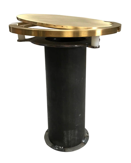 Bison Steel Floor Sockets with Hinged Brass Covers Volleyball Field Equipment All