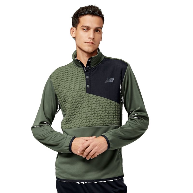 New Balance Men's Heatloft 1/4 Button Snap Top Mens Apparel Shirts & Tops