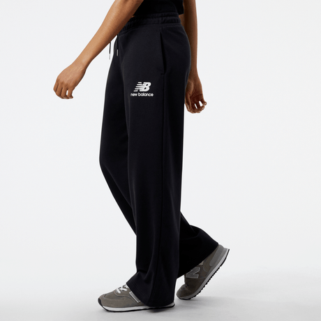 New Balance Women's Essentials Stacked Logo French Terry Wide Legged Sweatpant Womens Apparel Pants & Sweatpants