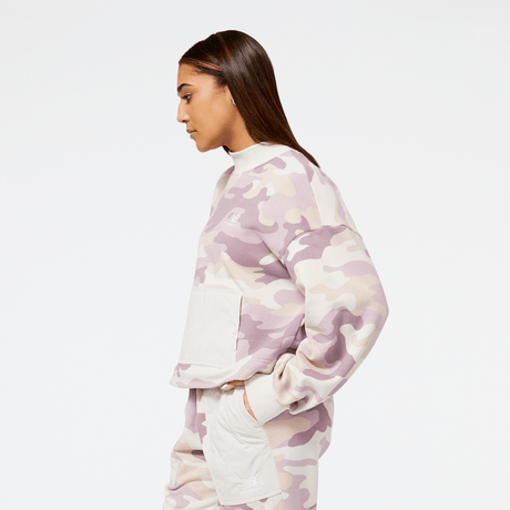 New Balance Women's Athletics Fashion Print Fleece Womens Apparel Sweatshirts & Fleece