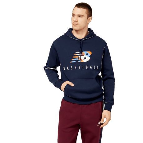 New Balance Men's Hoops Abstract Fleece Hoodie Mens Apparel Sweatshirts & Fleece