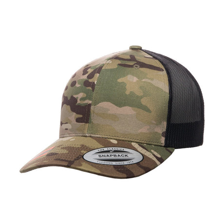 Yupoong YP Classics Retro Trucker Multicam Snapback Unisex Accessories Hats & Caps