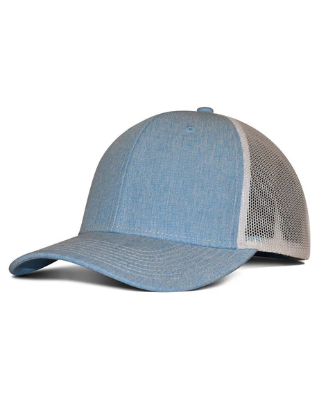 Fahrenheit Heathered Cotton Polyester Trucker Hat Fahrenheit