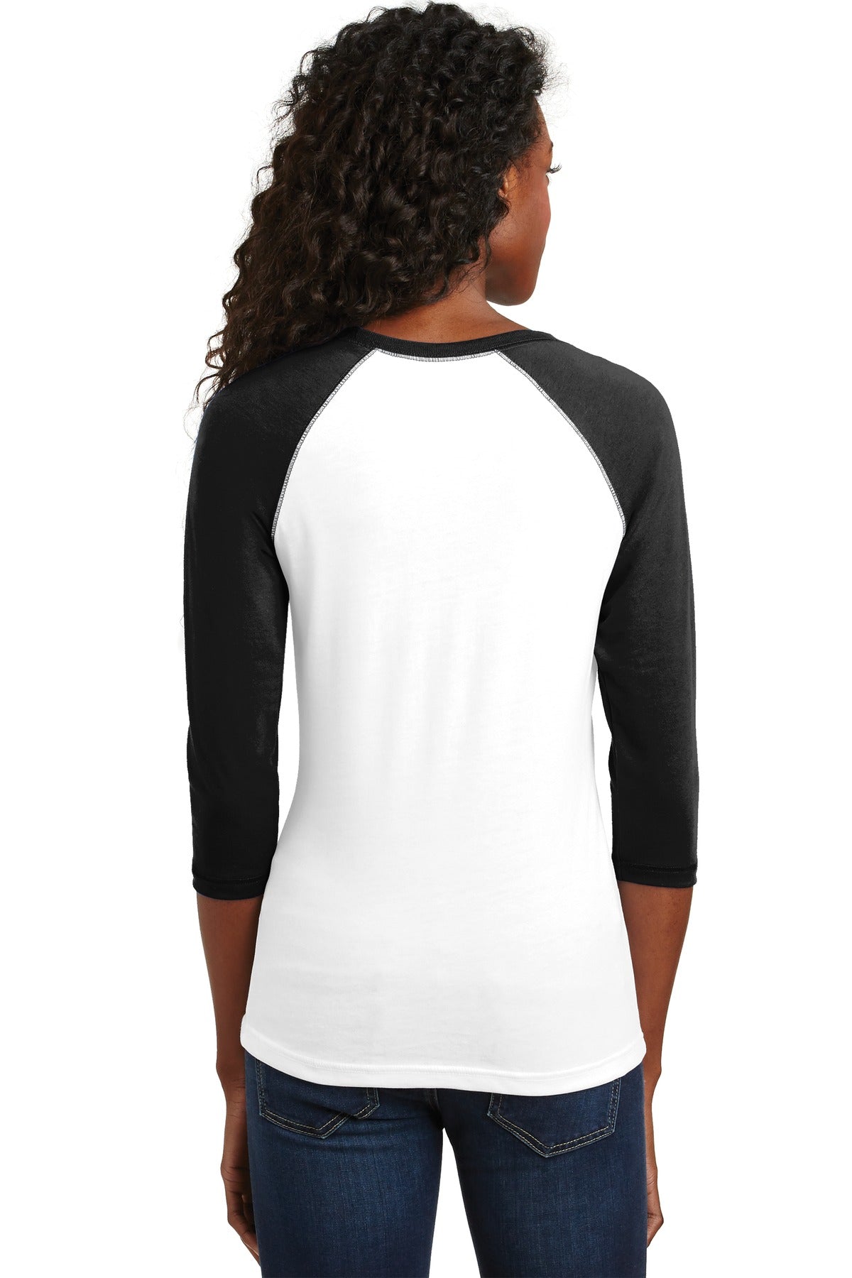 District - Juniors 50/50 3/4-Sleeve Raglan Tee. DT228 District