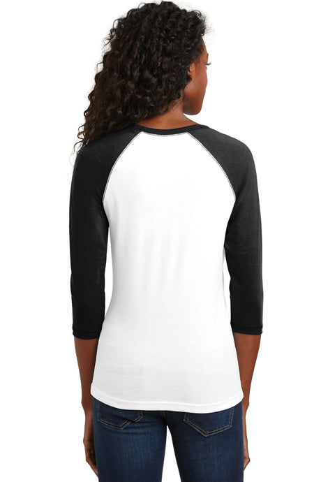 District - Juniors 50/50 3/4-Sleeve Raglan Tee. DT228 District