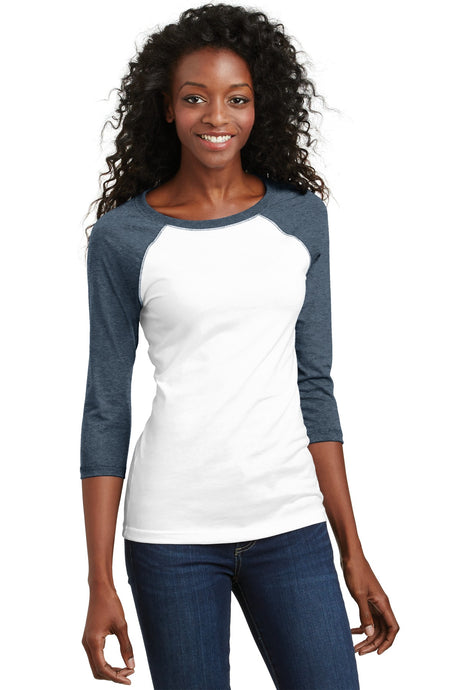 District - Juniors 50/50 3/4-Sleeve Raglan Tee. DT228 District