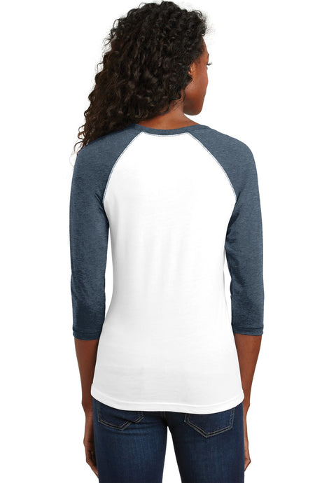 District - Juniors 50/50 3/4-Sleeve Raglan Tee. DT228 District